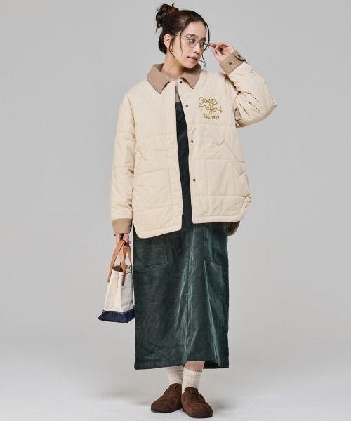 KRIFF MAYER Lady's Collection(クリフメイヤーレディースコレクション)の「キルト中綿ジャケット(ダウンジャケット/コート・レディース・ナチュラル/カーキ・MEDIUM/LARGE)」の4枚目の写真