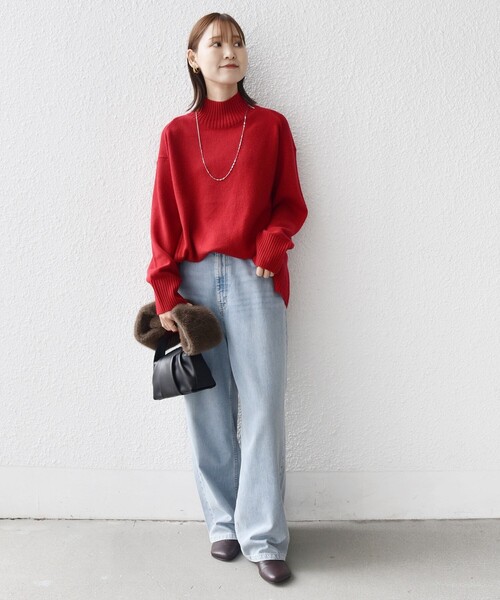 手洗い可能〉ウール カシミヤ ハイネック プルオーバー（ニット