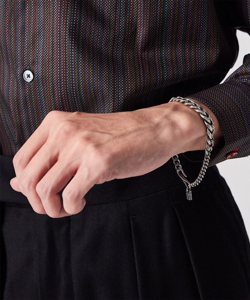 Paul Smith(ポールスミス)の「【限定】フラットリンクチェーン ブレスレット【250926 EC240F】(ブレスレット・メンズ・シルバー・FREE)」の6枚目の写真
