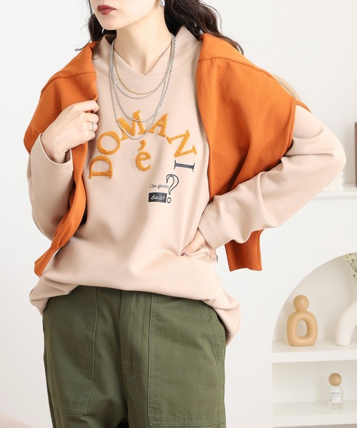 BRODIAEA(ブローディア)の「BRODIAEA サガラロゴダンボールニットチュニック(チュニック・レディース・ベージュ/レンガ/杢グレー/ブラック・40)」の3枚目の写真