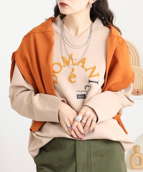 BRODIAEA(ブローディア)の「BRODIAEA サガラロゴダンボールニットチュニック(チュニック・レディース・ベージュ/レンガ/杢グレー/ブラック・40)」の17枚目の写真