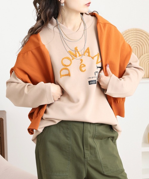 BRODIAEA(ブローディア)の「BRODIAEA サガラロゴダンボールニットチュニック(チュニック・レディース・ベージュ/レンガ/杢グレー/ブラック・40)」の16枚目の写真