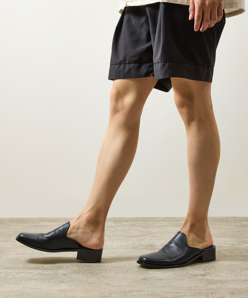 PADRONE パドローネ / BL SQUARE SLIP-ON スクエアトゥレザー