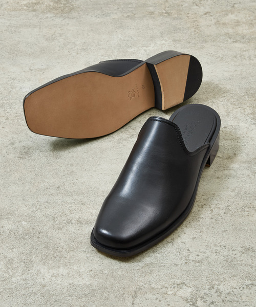 And A(アンドエー)の「PADRONE パドローネ / BL SQUARE SLIP-ON スクエアトゥレザースリッポンシューズ / PU8777-2002(サンダル・メンズ・ブラック・41/42/40)」の5枚目の写真