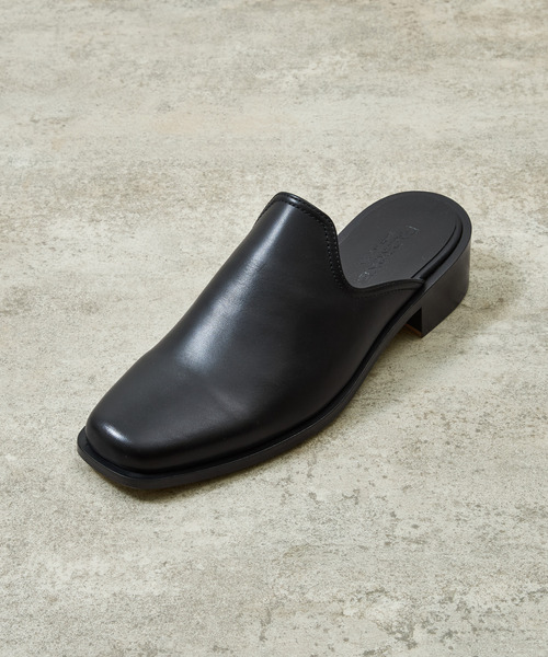 And A(アンドエー)の「PADRONE パドローネ / BL SQUARE SLIP-ON スクエアトゥレザースリッポンシューズ / PU8777-2002(サンダル・メンズ・ブラック・41/42/40)」の6枚目の写真