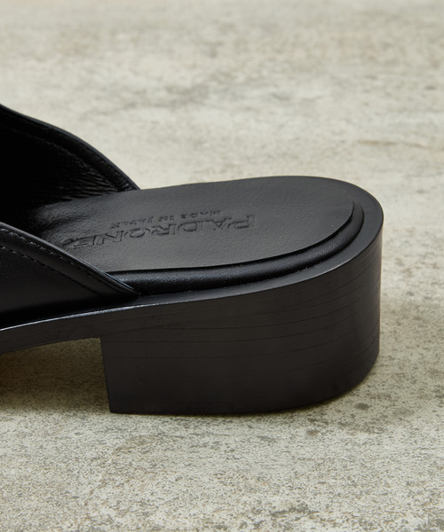 And A(アンドエー)の「PADRONE パドローネ / BL SQUARE SLIP-ON スクエアトゥレザースリッポンシューズ / PU8777-2002(サンダル・メンズ・ブラック・41/42/40)」の10枚目の写真