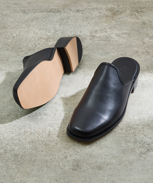 PADRONE パドローネ / BL SQUARE SLIP-ON スクエアトゥレザー