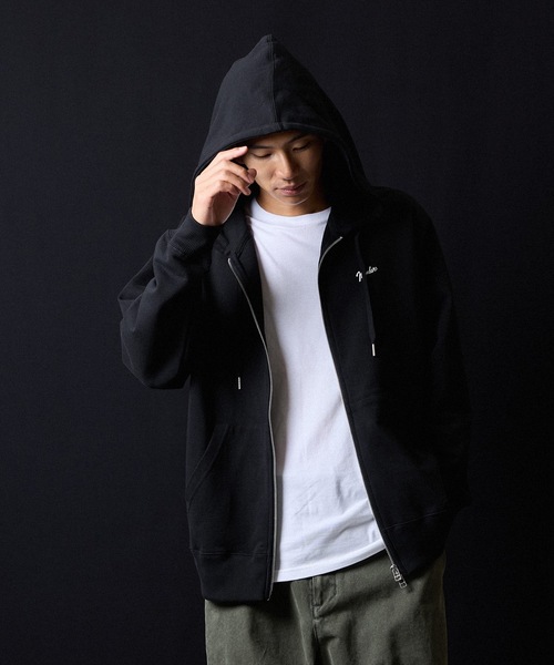 NUMBER (N)INE(ナンバーナイン)の「FIRM COTTON FULL ZIP SWEAT HOODIE / ファーム コットン ワンポイント ロゴプリント ジップアップ スウェット パーカー(パーカー・メンズ・ブラック/トップグレー・M/L/XL)」の17枚目の写真