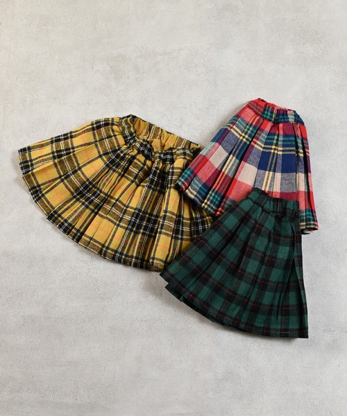 MARKEY'S（マーキーズ）の「チェックプリーツスカート（スカート・キッズ・イエロー系その他/グリーン系その他/レッド系その他・S/M/L/LL）」の4枚目の写真