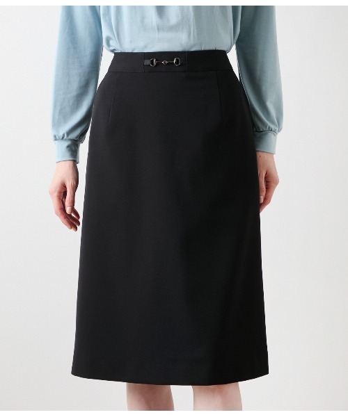 NEWYORKER（ニューヨーカー）の「ギャバライクポリエステル ビット付きスカート（スカート・レディース・キャメル/ブラック・11号/9号）」の16枚目の写真