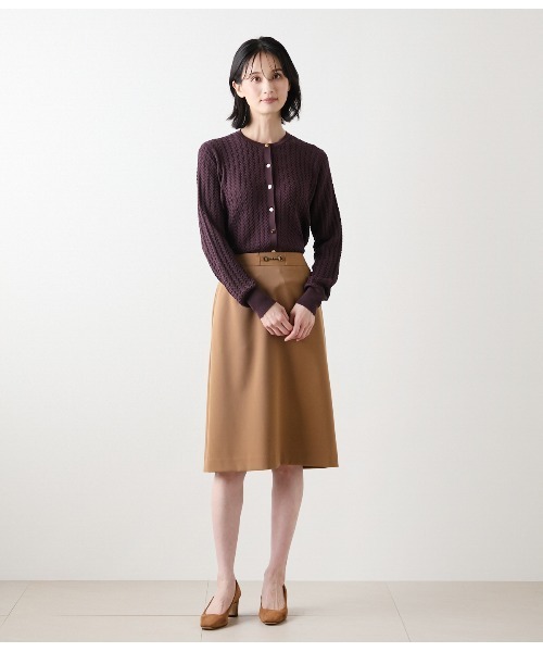 NEWYORKER（ニューヨーカー）の「ギャバライクポリエステル ビット付きスカート（スカート・レディース・キャメル/ブラック・11号/9号）」の10枚目の写真