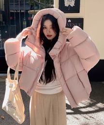 ダウンジャケット/コート（ピンク/桃色系・ショート丈）ファッション