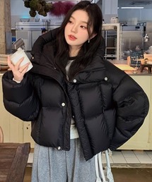 ADDITION STORE | 【最終入荷】＼首周りまであったか♪／ フード付き パディングショートダウンジャケット / Short hooded padded down jacket (asdown)(ダウンジャケット/コート)