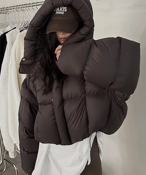 セール】＼首周りまであったか♪／ フード付き パディングショート