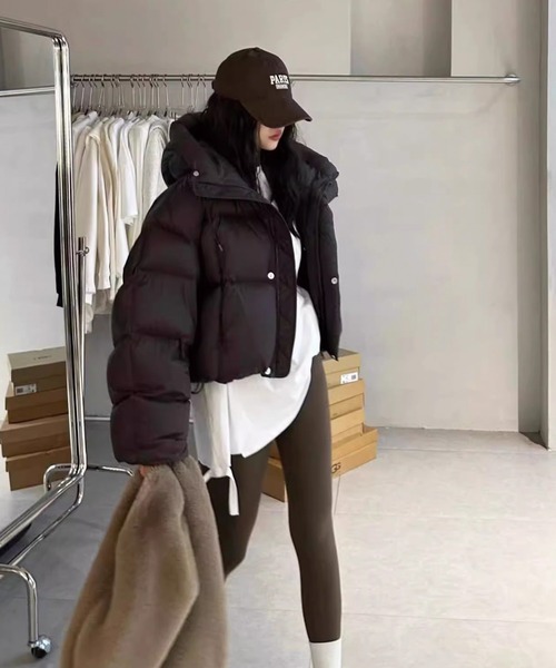 セール】＼首周りまであったか♪／ フード付き パディング