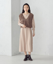 COMME CA ISM | 【ウォッシャブル】セットアイテム　ループベスト付きレイヤードワンピース(ワンピース)