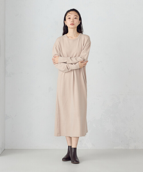 COMME CA ISM（コムサイズム）の「【ウォッシャブル】セットアイテム　ループベスト付きレイヤードワンピース（ワンピース・レディース・ブラック/ベージュ・FREE）」の5枚目の写真