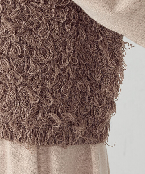 ウォッシャブル】セットアイテム ループベスト付きレイヤード