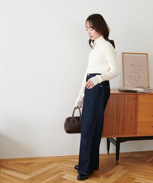 DISCOAT（ディスコート）の「センタープレスストレートデニムパンツ（デニムパンツ・レディース・ネイビー・SMALL/MEDIUM/LARGE）」の8枚目の写真