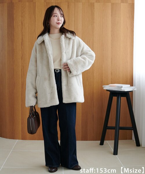 DISCOAT（ディスコート）の「センタープレスストレートデニムパンツ（デニムパンツ・レディース・ネイビー・SMALL/MEDIUM/LARGE）」の17枚目の写真