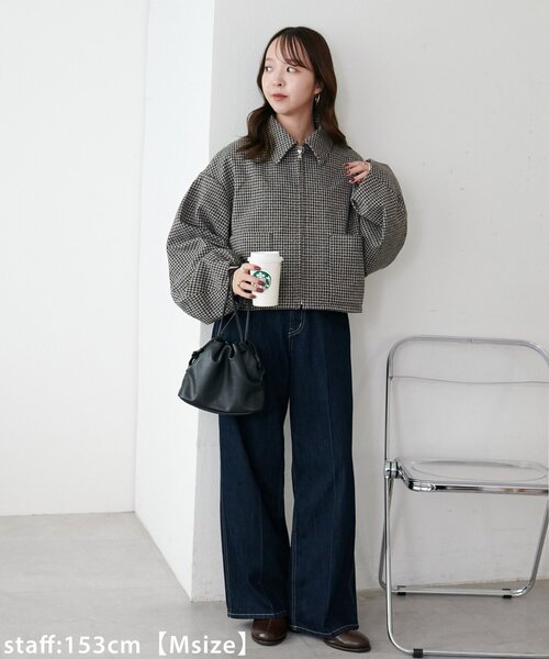 DISCOAT（ディスコート）の「センタープレスストレートデニムパンツ（デニムパンツ・レディース・ネイビー・SMALL/MEDIUM/LARGE）」の19枚目の写真