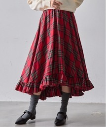 SK　AW裾フリルロングスカート