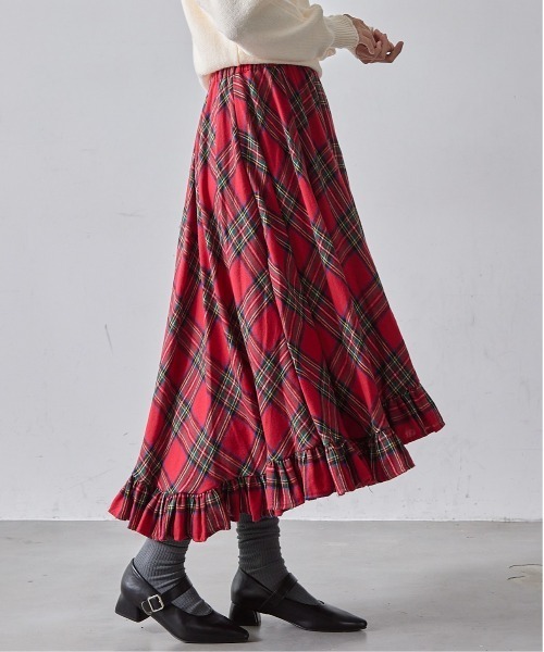 mul.（ムル）の「SK　AW裾フリルロングスカート（スカート・レディース・ネイビー/ブルー/レッド/イエロー・FREE）」の5枚目の写真