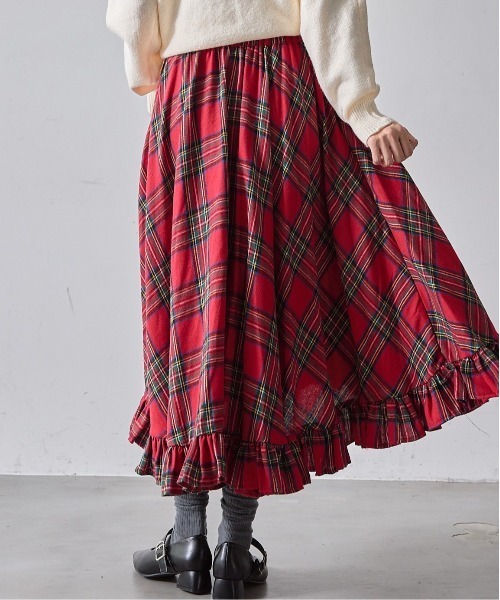 mul.（ムル）の「SK　AW裾フリルロングスカート（スカート・レディース・ネイビー/ブルー/レッド/イエロー・FREE）」の7枚目の写真