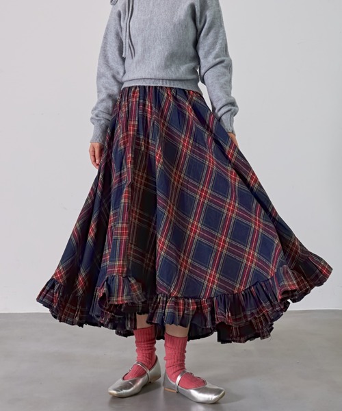 mul.（ムル）の「SK　AW裾フリルロングスカート（スカート・レディース・ネイビー/ブルー/レッド/イエロー・FREE）」の20枚目の写真