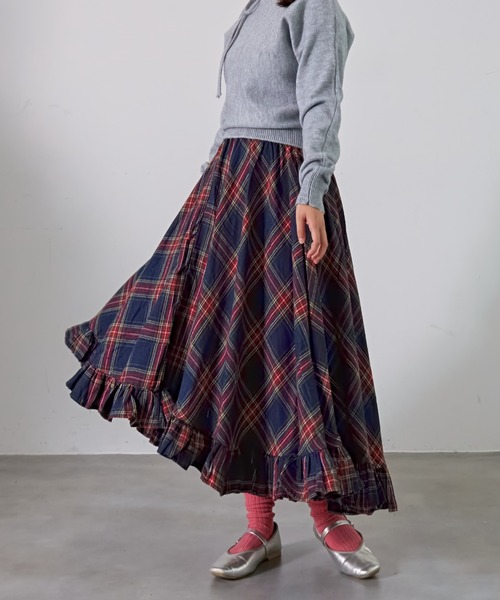 mul.（ムル）の「SK　AW裾フリルロングスカート（スカート・レディース・ネイビー/ブルー/レッド/イエロー・FREE）」の21枚目の写真