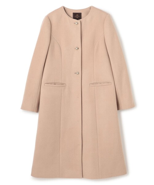 TOCCA(トッカ)の「FUR BOX ウールコート(ノーカラーコート・レディース・ネイビー系/ブラウン系・0/2/4/6)」の8枚目の写真