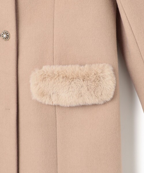 TOCCA(トッカ)の「FUR BOX ウールコート(ノーカラーコート・レディース・ネイビー系/ブラウン系・0/2/4/6)」の12枚目の写真