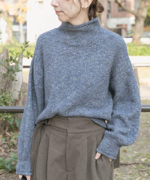 ITEMS URBANRESEARCH（アイテムズ アーバンリサーチ）の「ネップハイネックニットプルオーバー（ニット/セーター・レディース・チャコールグレー/ライトグレー/レッド/ブルー・FREE）」の5枚目の写真