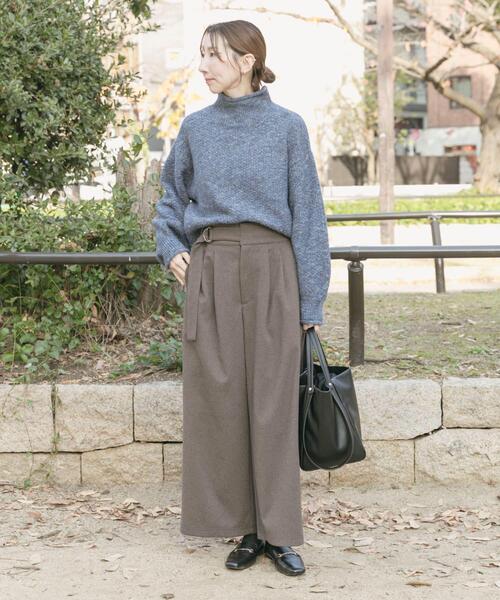 ITEMS URBANRESEARCH（アイテムズ アーバンリサーチ）の「ネップハイネックニットプルオーバー（ニット/セーター・レディース・チャコールグレー/ライトグレー/レッド/ブルー・FREE）」の9枚目の写真