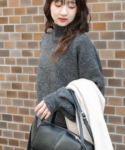 ITEMS URBANRESEARCH（アイテムズ アーバンリサーチ）の「ネップハイネックニットプルオーバー（ニット/セーター・レディース・チャコールグレー/ライトグレー/レッド/ブルー・FREE）」の18枚目の写真