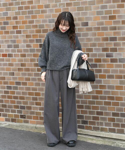 ITEMS URBANRESEARCH（アイテムズ アーバンリサーチ）の「ネップハイネックニットプルオーバー（ニット/セーター・レディース・チャコールグレー/ライトグレー/レッド/ブルー・FREE）」の21枚目の写真