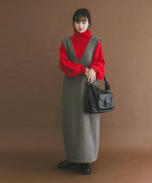 ITEMS URBANRESEARCH（アイテムズ アーバンリサーチ）の「ネップハイネックニットプルオーバー（ニット/セーター・レディース・チャコールグレー/ライトグレー/レッド/ブルー・FREE）」の13枚目の写真