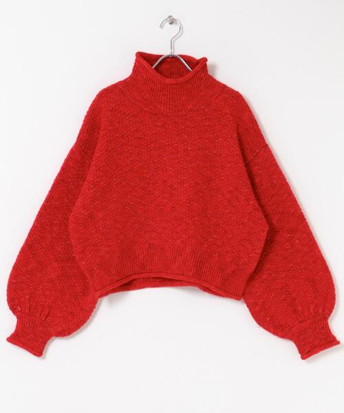 ITEMS URBANRESEARCH（アイテムズ アーバンリサーチ）の「ネップハイネックニットプルオーバー（ニット/セーター・レディース・チャコールグレー/ライトグレー/レッド/ブルー・FREE）」の14枚目の写真