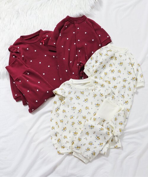 apres les cours（アプレレクール）の「【WEB限定】裏毛4柄カバーオール（ロンパース・キッズ・アイボリー/サックスブルー/ブラウン/レッド・70/80/60）」の8枚目の写真