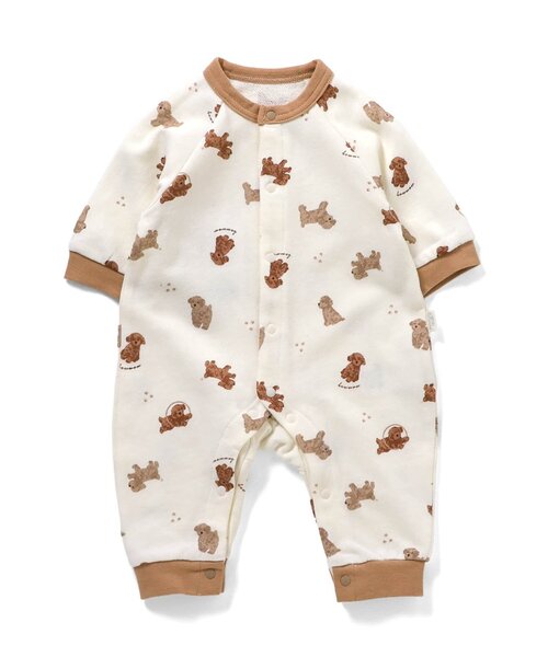 apres les cours（アプレレクール）の「【WEB限定】裏毛4柄カバーオール（ロンパース・キッズ・アイボリー/サックスブルー/ブラウン/レッド・70/80/60）」の14枚目の写真