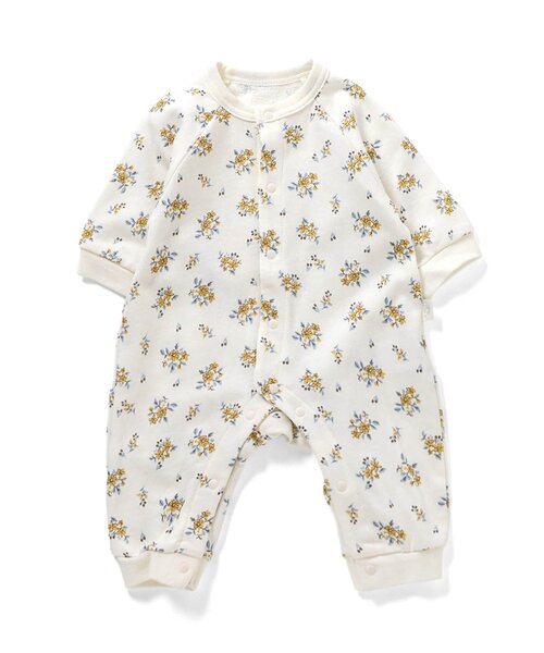 apres les cours（アプレレクール）の「【WEB限定】裏毛4柄カバーオール（ロンパース・キッズ・アイボリー/サックスブルー/ブラウン/レッド・70/80/60）」の15枚目の写真