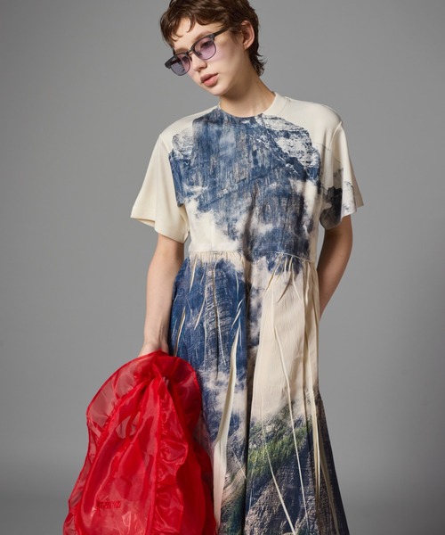 NON TOKYO/ノントーキョー/ダイレクトプリントリブワンピース