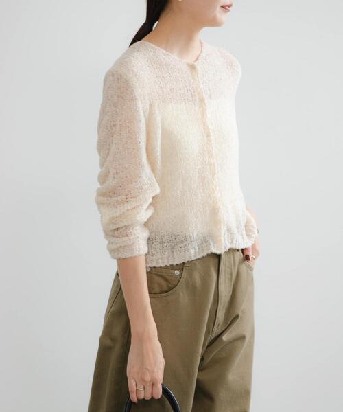 URBAN RESEARCH（アーバンリサーチ）の「シアーモールショート丈カーディガン（カーディガン/ボレロ・レディース・レッド/ライトグレー/オフホワイト・FREE）」の5枚目の写真