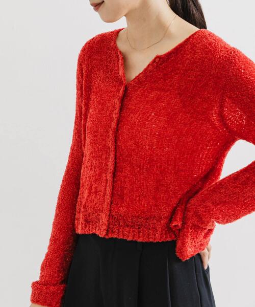 URBAN RESEARCH（アーバンリサーチ）の「シアーモールショート丈カーディガン（カーディガン/ボレロ・レディース・レッド/ライトグレー/オフホワイト・FREE）」の11枚目の写真