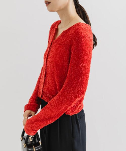 URBAN RESEARCH（アーバンリサーチ）の「シアーモールショート丈カーディガン（カーディガン/ボレロ・レディース・レッド/ライトグレー/オフホワイト・FREE）」の12枚目の写真