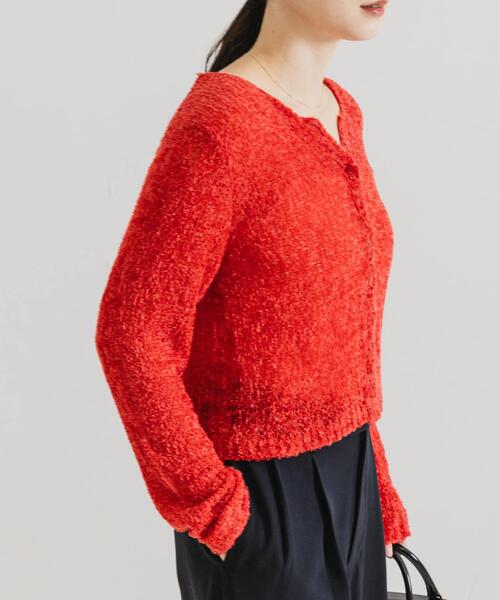 URBAN RESEARCH（アーバンリサーチ）の「シアーモールショート丈カーディガン（カーディガン/ボレロ・レディース・レッド/ライトグレー/オフホワイト・FREE）」の14枚目の写真