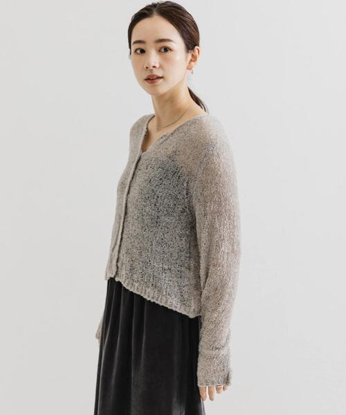 URBAN RESEARCH（アーバンリサーチ）の「シアーモールショート丈カーディガン（カーディガン/ボレロ・レディース・レッド/ライトグレー/オフホワイト・FREE）」の22枚目の写真