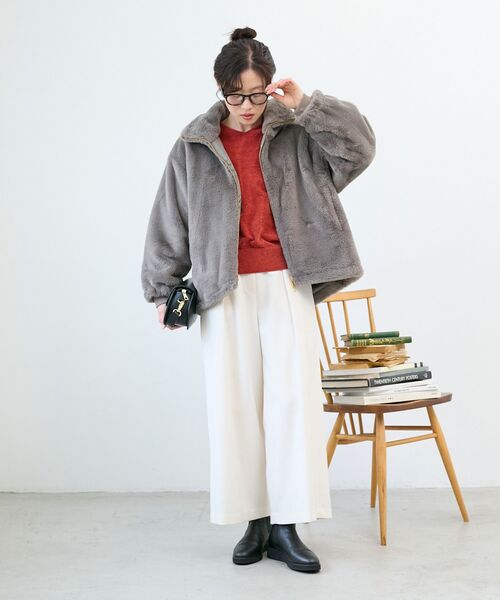 le.coeur blanc(ルクールブラン)の「モールヤーンVネックプルオーバー(ニット/セーター・レディース・オレンジ/ブラウン/ライトベージュ・38)」の20枚目の写真