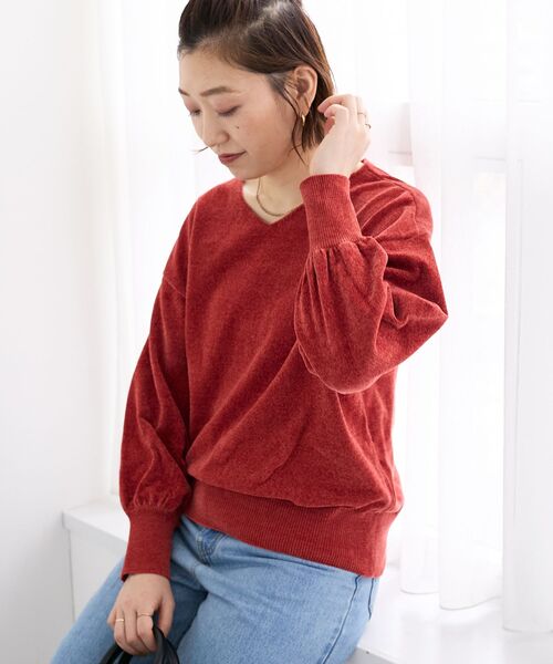 le.coeur blanc(ルクールブラン)の「モールヤーンVネックプルオーバー(ニット/セーター・レディース・オレンジ/ブラウン/ライトベージュ・38)」の22枚目の写真