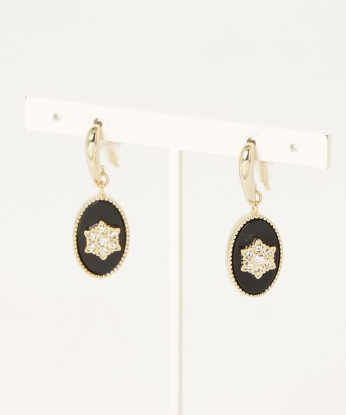 LANVIN en Bleu(ランバンオンブルー)の「オーバルモチーフ ピアス(ピアス(両耳用)・レディース・ブラック/ホワイト・ONE SIZE)」の10枚目の写真